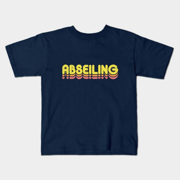 Retro Abseiling Kids T-Shirt by rojakdesigns